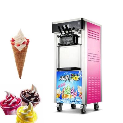 China Snack food factory 5 Flavors New Ice Cream Machines Commercial Fully Automatic Tricolor Ice Cream Machine Sweet Cone Machine Vertical Soft Cream for sale