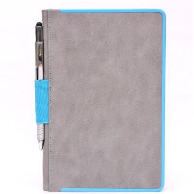 China Built-in Pen Holder Clip Color Edge Printing Layflat Ordered A5 Hardcover Metal Notebook Agenda Planner Diary Journal With Pen Holder for sale