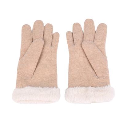 China Simple warm sale women winter gloves knitted woolmix fabric gloves for sale