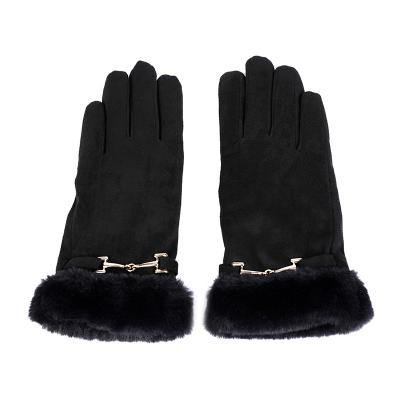 China Winter Simple Gloves Fashion Full Finger Suede For Women Gloves Wholesale Touch Screen for sale