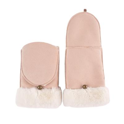 China Hot Sale Hot Lady Gloves New Plain Winter Half-finger Mittens For Women for sale