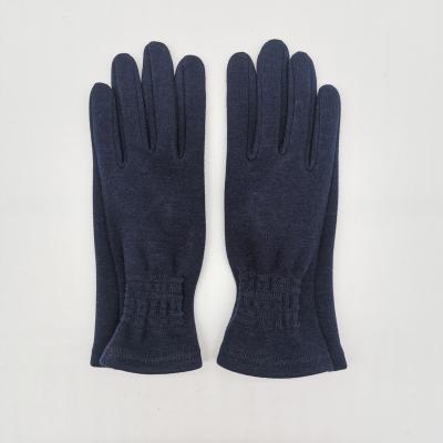 China Simple General Purpose Cheap Navy Jersey Knit Unlined Winter Gloves For Women for sale