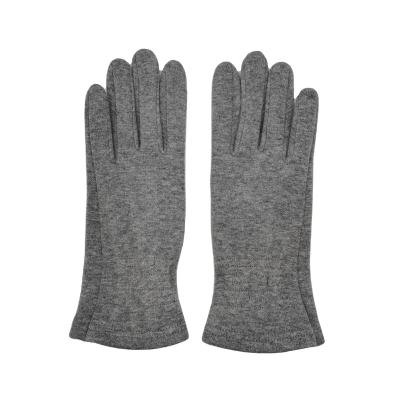 China Simple Design Plain Polyester Cotton Knitted Smartphone Winter Gloves For Women for sale