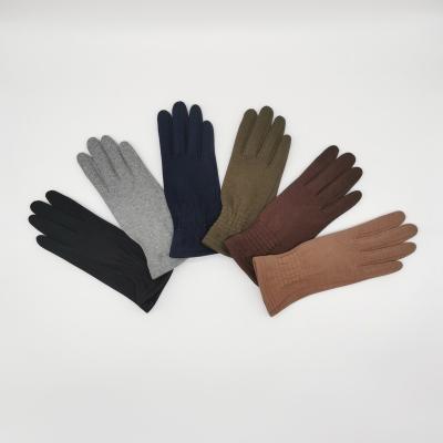 China Plain cut and sewn polyester blend knitted little long winter gloves with touch screen fingertips for sale