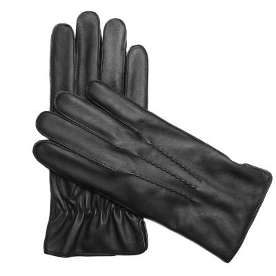 China Plain Hand Leather Gloves For Winter Warm Mens Luxury Leather Gloves for sale