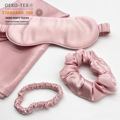 China Satin Freedom Mulberry Silk Pillowcase and Eye Mask Luxury Anti-Static with Box Mulberry Silk Pillow Case and Eye Mask Set for sale