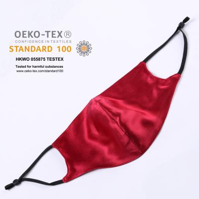 China Oeko Eco-Friendly Tex 100 Masks 100% Silk Cover 19mm Luxury Silk Face Mask Ribbon Mulberry Silk Face Mask Custom Manufacturing for sale