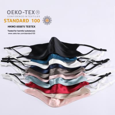 China OEKO-TEX Factory 100 Mulberry Silk Face Mask 16mm 19mm 22mm Custom Logo Luxury Silk Facemask 100 Silk Package Eco-Friendly for sale