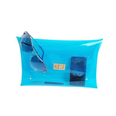 China Transparent Clear PVC PVC Clutch Purse Bag with String String for Shoulder and Strap for Wrist for sale