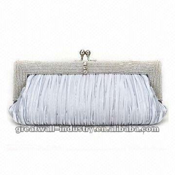 China Hot wedding clutch / handbag evening clutch, made of satin, eco-friendly for sale