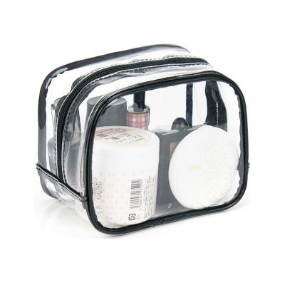 China Fashion Custom PVC Makeup Organizer Bag Portable Transparent Clear Private Label for sale