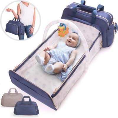 China Messenger Bags Multifunctional Portable Baby Diaper Bag With Changing Station Custom for sale