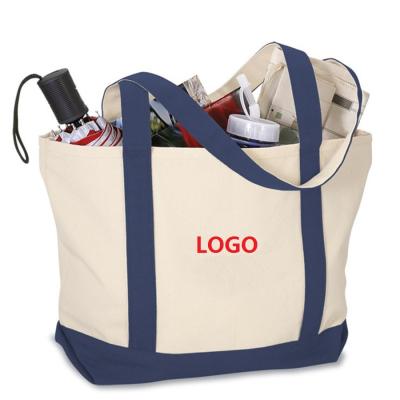 China PORTABLE Colorful Handle Thicken Cotton Canvas Empty Tote Bag With Custom Printed LOGO Shipping Beach Bag for sale