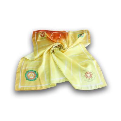 China Square As Video Company Logo Premium Silk Scarves Custom 100% Silk Scarf Bandana For Women for sale