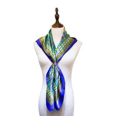 China Custom Designer High Quality Best Selling Design Logo Print Silk Square Scarf for sale