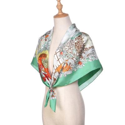 China Custom Square Designer Silk Scarf Luxury Silk Scarf 90*90cm Printing Silk Scarf 90x90 for sale