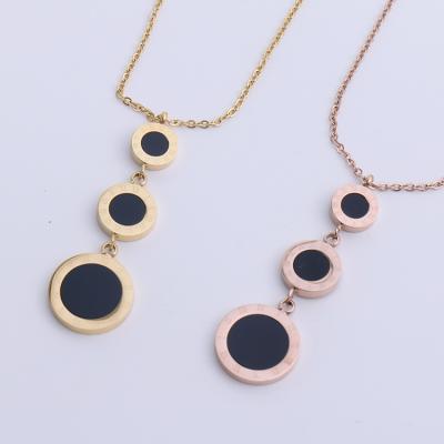 China Roman Gold Titanium Steel Rose Gold Fashion Necklace Pendant Jewelry European Casual/Sporty Charm Women for sale