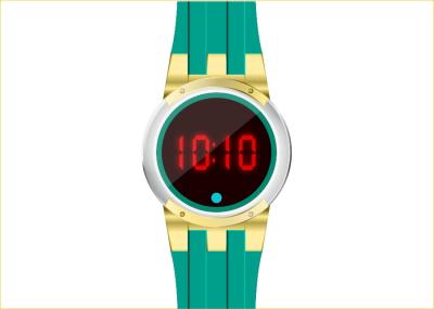 China Parte posterior llevada impermeable del acero inoxidable del reloj de la pantalla táctil de la aleación para la ronda para mujer en venta