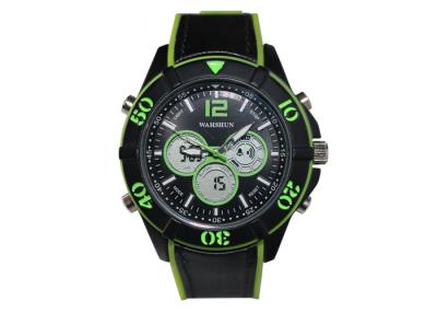 China Mixed PU Wristwatch / Double Function Movement Waterproof 3 ATM for Men for sale