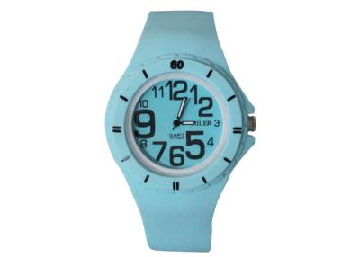 China Blue Silicone Wristband Watch Sportive , Cute Silicone Sport Wristwatch for sale