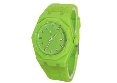 China Kids Green Quartz Sport Watch 10 Sides Case / Personalized Sport Watch for sale