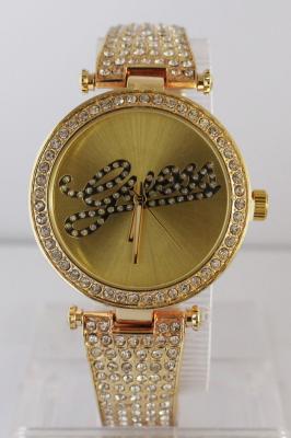 China Lady's Metal Wrist Watch  with diamond bezel diamond bangle for sale