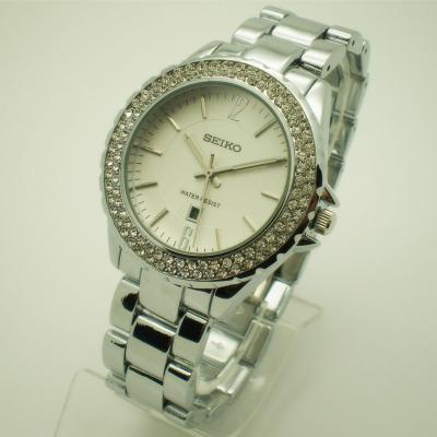 China Stainless Steel quartz watches for women , womens wrist watch with diamond for sale