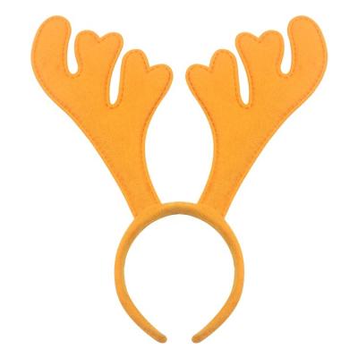 China Wholesale Reindeer Orange Girl Headband Merry Christmas Decoration Antlers Atmosphere Elk Party Headband For Kid's Party Color Customization for sale