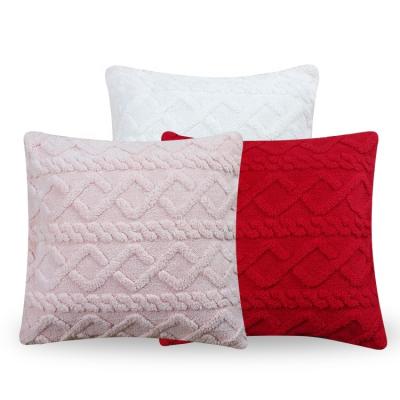 China Merry Christmas Decoration Christmas Sofa Pillow with Red White Pink Twist Plaid Jacquard Pattern for Carnival Festival Atmosphere Decoration for sale