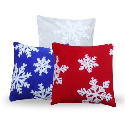 China Soft and Delicate Plush Toy Christmas Pillow Snowflake Jacquard Snom Decoration Party Event Home Sofa Bed Merry Christmas Birthday Supplier for for sale