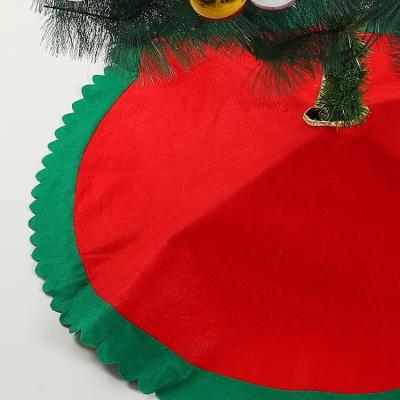 China Merry Christmas Decoration Christmas Tree Skirt With Wave Green Edge Christmas Tree Party Decoration 100CM Christmas Tree Large Border Little Decoration For Holiday for sale