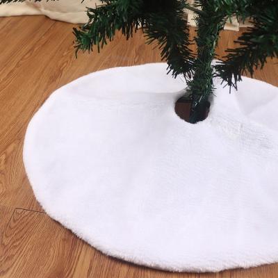 China High Quality Merry Christmas Decoration Christmas Tree Decoration Skirt White Plush Holiday Decoration Provide 90CM Size Customized As You Wish for sale