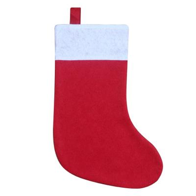 China Hot Selling Merry Christmas Decoration On New Amazon Christmas Stocking Nonwoven Red Christmas Sack Hanging Bag Home Fireplace Decoration for sale