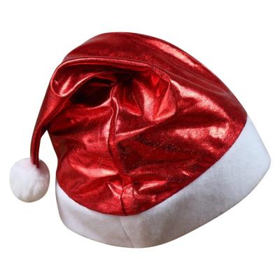 China Irresistible Hot Selling Xmas Season Dazzle Christmassy Hat Lazer Cloth Trim Christmassy Hat For Home Party for sale