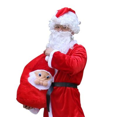 China New Year Party Decorations Stain Goods Christmas Decoration Supplies Velvet Candy Gift Bag Border with Santa Claus for Kids and Adult for sale