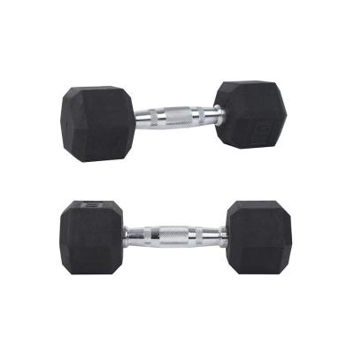 China Wholesale Gym 20KG 90lbs Durable Rubber Covered Dumbbell Cast Iron Fitness Equipment Adjustable Dumbbell for sale