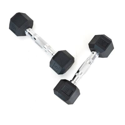 China cheap rubber covered dumbbell hex dumbbell set with rack with competitive price for sale