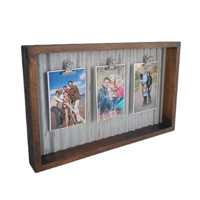 China Environmental Friendly Vintage Frame Metal Photo Solid Old Wood Frame for sale