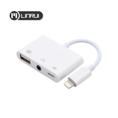 China Multifunctional Mini/Protable/Anti-Drop/3 in 1 USB Camera Adapter Audio OTG USB 3.0 Female Converter Cable with Charging Port and 3.5mm Earphone Jack for Phone11 for sale