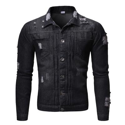 China Breathable Stylish Man Ripped Jackets Spring Denim Jacket For Men for sale