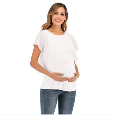 China Breathable Custom Size Fashion Chiffon Correction Ladies Maternity Care Tops Feeding T-shirt for sale