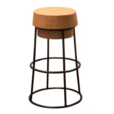 China Stool Wrought Iron Bar Chair Home Cork Bar Chair Creative Coffee Shop Design Nordic Chair for sale