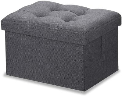 China Luxury Folding Upholstered Collapsible Bench Ottoman Folding Storage With Seat Fabric Ottoman Padded Folding Storage Bench for sale