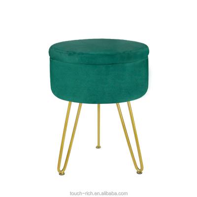 China Velvet Scandinavian Round Soft Round Cosmetic Stools Stool Cloth Shoe Cloth Pilou Storage Style Stool Home Stool for sale