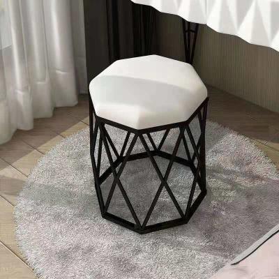 China Sofa Shoes Changing Stool Luxury Type Ottoman Plush Stool Solid Wood Customized New Color for sale