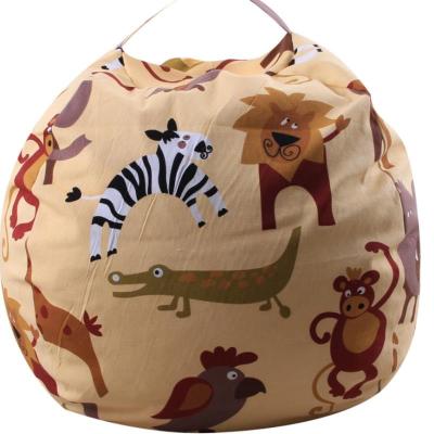 China Stuffed Animal Doll Stuffed Storage Rich In Viable Touch Kids Toy Storage Bean Bag Chair Sofa Cover Canvas Bean Bag Chair for sale