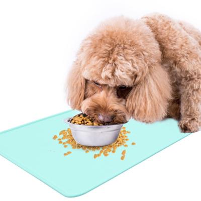 China Waterproof Silicone Bowl Pad Pet Place Mat Cat Dog Food Mat Dog Feeding Cats Viable Bowl Feeding Mat for sale