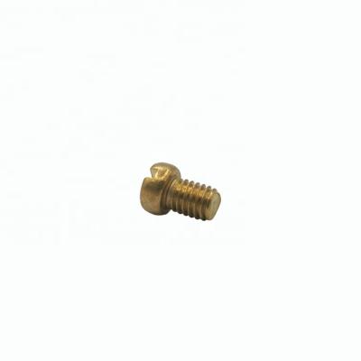 China Cu Forging Round Flat Concave Pointed Shank Form Electronic Component Hardware Accessories Slotted Pan Crimping Screw for sale