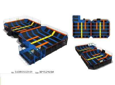 China 450M2 Durable Cheap Facotry Direct Sell  Big Trampoline Park Party Equipment With Exciting Dodge Ball Games for sale