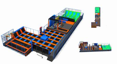 China 858M2 Commercial Amusement Trampoline Park with Climbing Wall/ Trampoline Park Made in China for sale